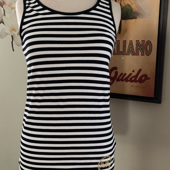 Michael Kors white and black striped thank top size S/M - Picture 2 of 9
